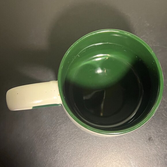 Peppermint & Pine MERRY Matte Off-white with Green Glossy Glaze Stoneware Mug - Picture 5 of 8